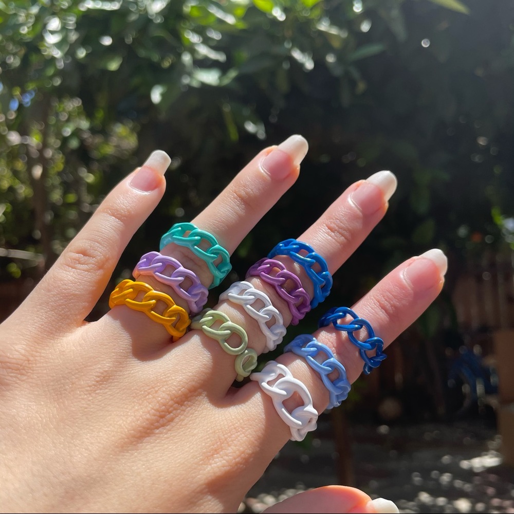 chunky resin rings for the summer cute stackable